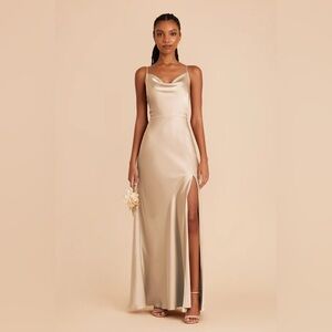 Birdy Grey Lisa Long Dress - Matte Satin Gold